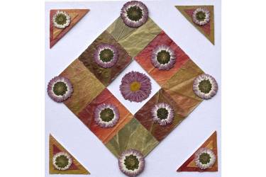 Autumn Leaves with Bellis Flowers