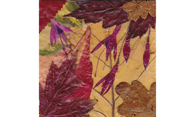 Fuchsia and Autumn Leaves, Sold