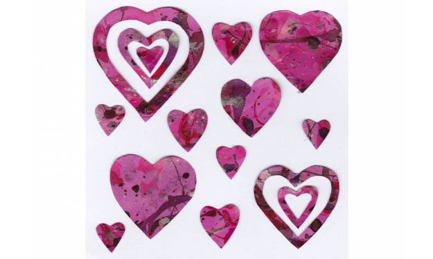 Hand Marbled Hearts