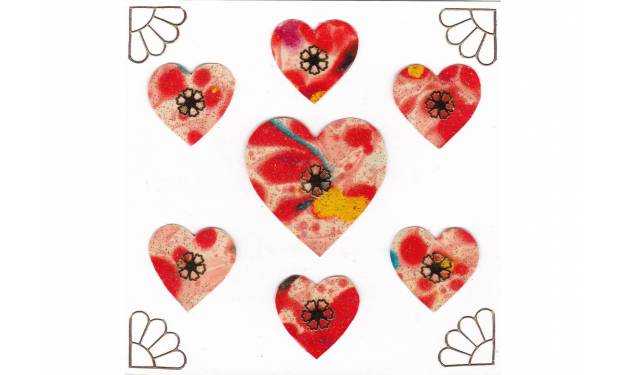 Hand Marbled Hearts
